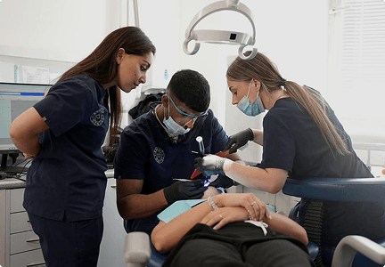 The Regent Dental clinical team with a patient